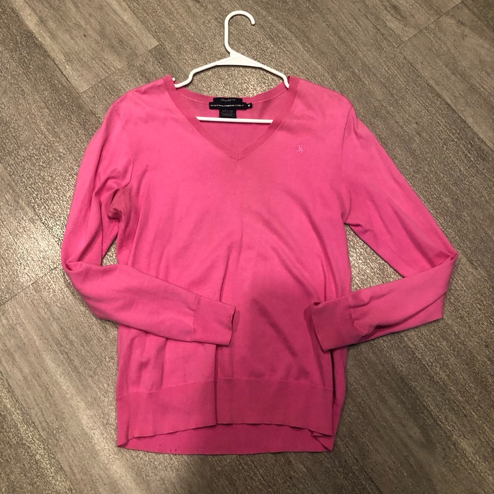 Ralph Lauren pink v neck sweater M